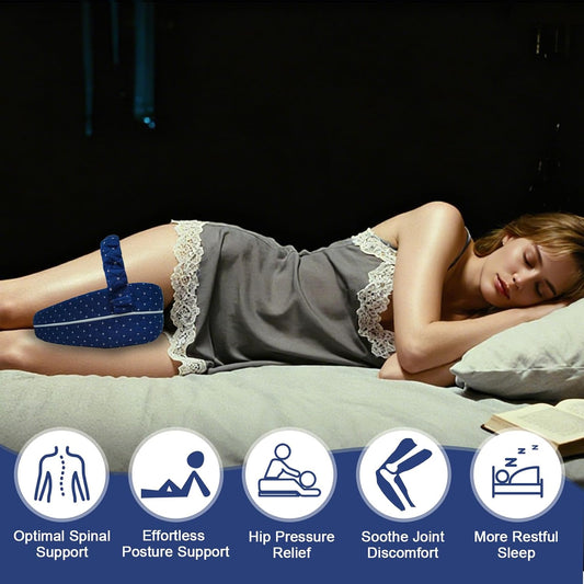 Alignment Pillow for Side Sleepers, Spine Alignment Pillow, Smooth Spine & Knee Pillow for Side Sleepers, Memory Foam Leg Pillow with Strap for Hip, Spine, and Knee Alignment