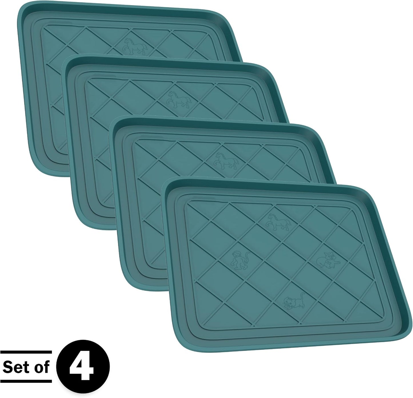 All-Weather Boot Tray - Water-Resistant Plastic Mud Pan, Pet Food Tray, and Outdoor or Indoor Shoe Mat for Entryway by Stalwart (Black)