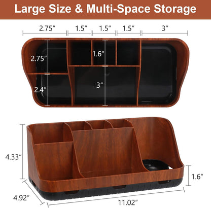 GFWARE Black Toothbrush Holder - 7 Slots Bathroom Organizer Countertop with Drainage Matte Black Electric Toothbrush and Toothpaste Holder for Bathroom Accessories Sink Storage