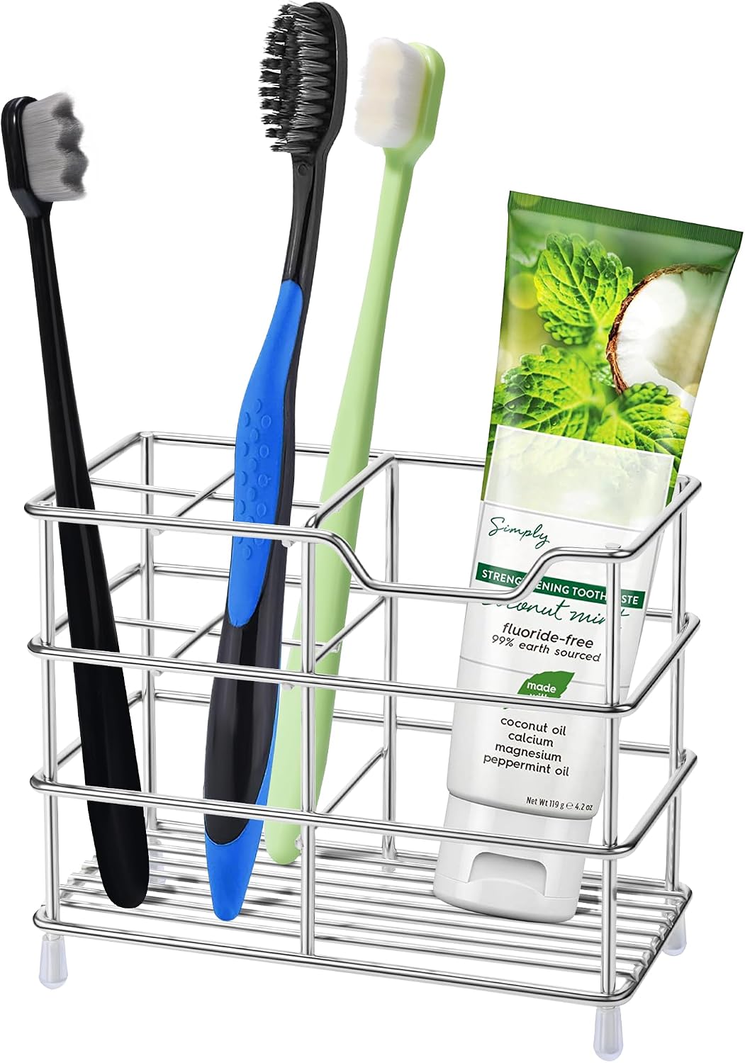 Electric Toothbrush Holders for Bathrooms 304 Stainless Steel Quick Drying | Upgrade Heavy Duty Sturdy Durable Toothpaste Holder Bathroom Organizer Storage Decor Accessories Tooth Brush Holder Caddy
