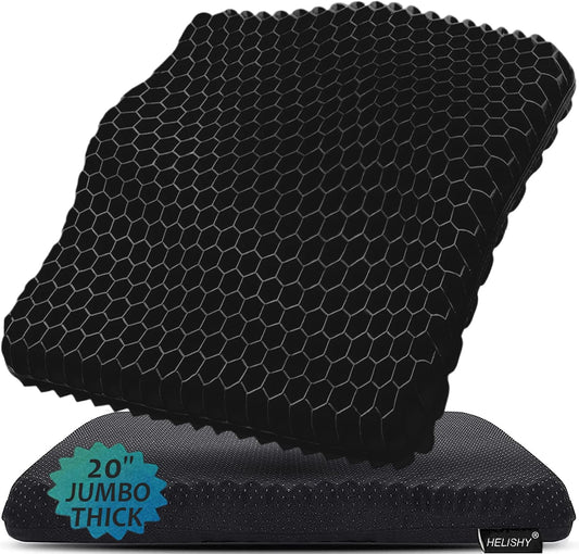 Gel Seat Cushion for Long Sitting - 1.65inch Double Thick Cooling Egg Cushion for Back, Hip, Sciatica, Coccyx, Tailbone Pain Relief - Office Chair Car Seat Cushion – Wheelchair Cushions