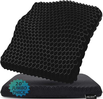 Gel Seat Cushion for Long Sitting - 1.65inch Double Thick Cooling Egg Cushion for Back, Hip, Sciatica, Coccyx, Tailbone Pain Relief - Office Chair Car Seat Cushion – Wheelchair Cushions