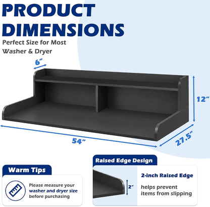 Royxen Laundry Countertop with Storage Universal Fit, Washer and Dryer Countertop with Shelf, Laundry Room Storage, 2-Tier Shelf (Oak)