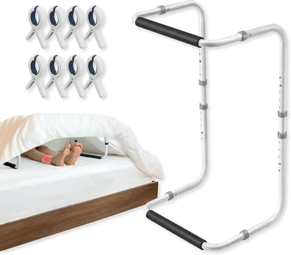 VEXEL Blanket Lifter for Feet, Adjustable Blanket Support Bar for Foot of Bed, Metal Foot Cradle for Neuropathy, Surgery Recovery & Arthritis Relief, Includes 8 Bed Sheet Clips & 2 Anti-Slip Mats