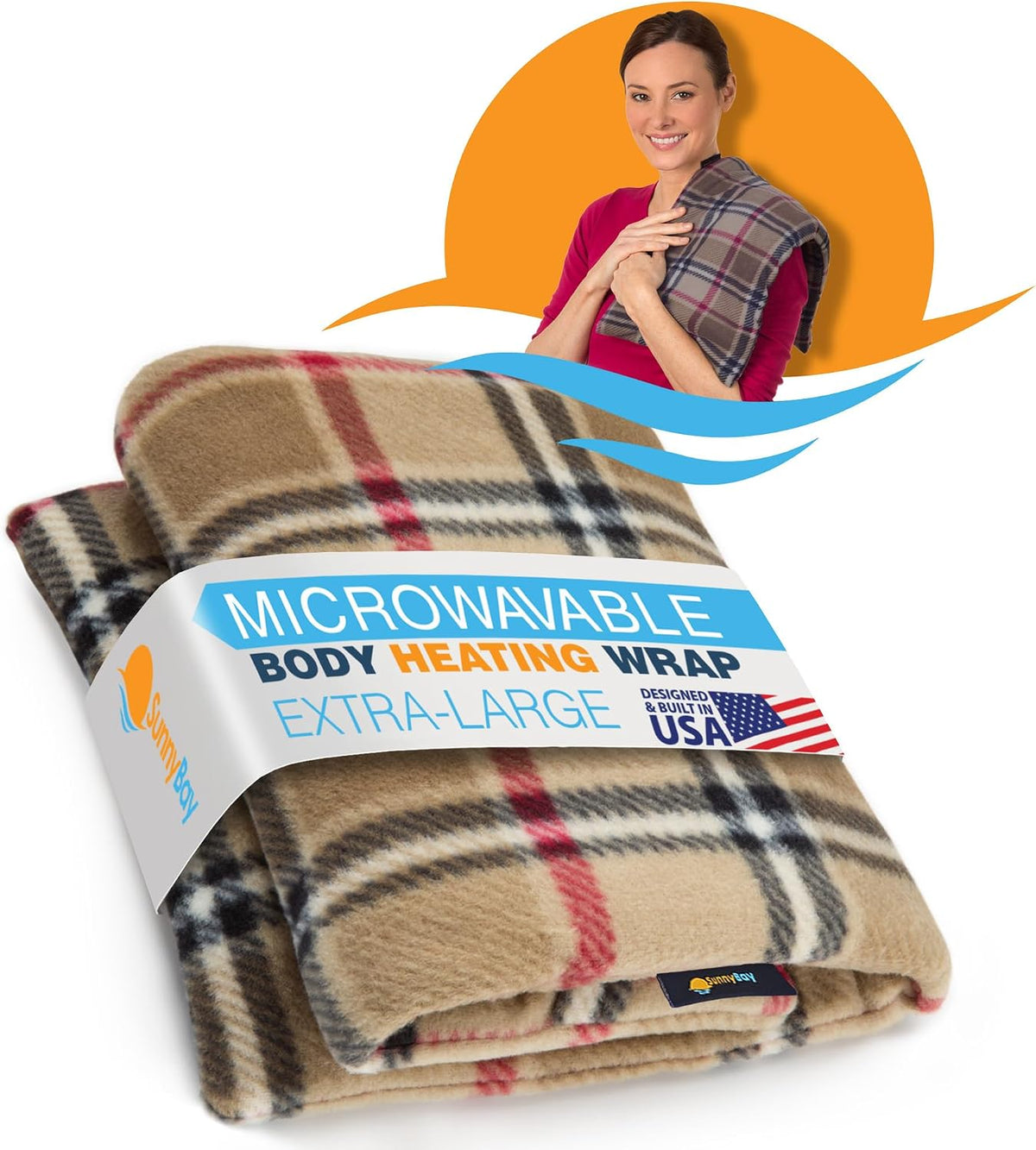 SunnyBay Extra Large Heating Pad, 10x24 inch, 2.8 lb, Navy Blue