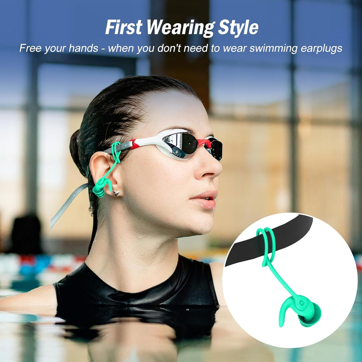 Swimming Ear Plugs for Adults,3 Pairs Waterproof Reusable Silicone Swim Earplugs for Swimming Surfing Snorkeling Showering and Water Pool,Beach,Ocean (Adults & Teens 14+)