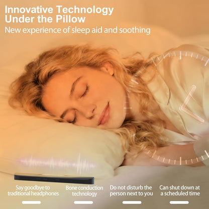 Hesond Pillow Speaker Bone Conduction White Noise with LED Display Timer | Bluetooth Stereo Wireless Music Mini Portable Sleep Headphones Bar Sleep Speaker for Side Sleepers Supports TF Card (Black)