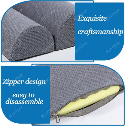 1/2 Pack Half Moon Bolster Pillow for Legs, Knees, Lower Back and Head | Lumbar Support Pillow for Bed, Sleeping | Semi Roll for Ankle and Foot Comfort - Machine Washable Cover(09,M:50x17x9cm)