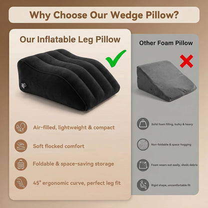 Inflatable Leg Elevation Pillow, Gray