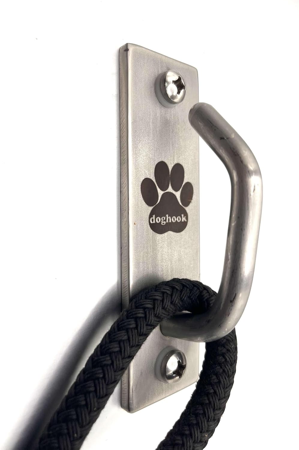 Canine Hitch- Secure Dog Leash Parking Mounted Indoor – Outdoor Wall Hook - Tie Out Stainless Steel Practical Lead Management for Home & Business, Slim Compact