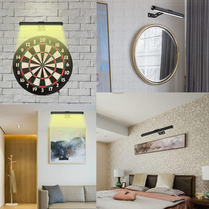MIOBLUE Rechargeable Picture Lights with Remote,Full Metal Painting Light Display LED Battery Lamp with 3 Lighting Modes, Dimmable Dartboard Light with Timer for Frame Portrait Art