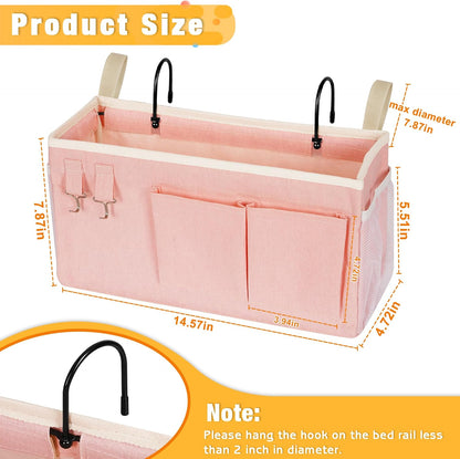 Lilithye Bedside Caddy, Bedside Storage Bag Hanging Organizer for Bunk Bed