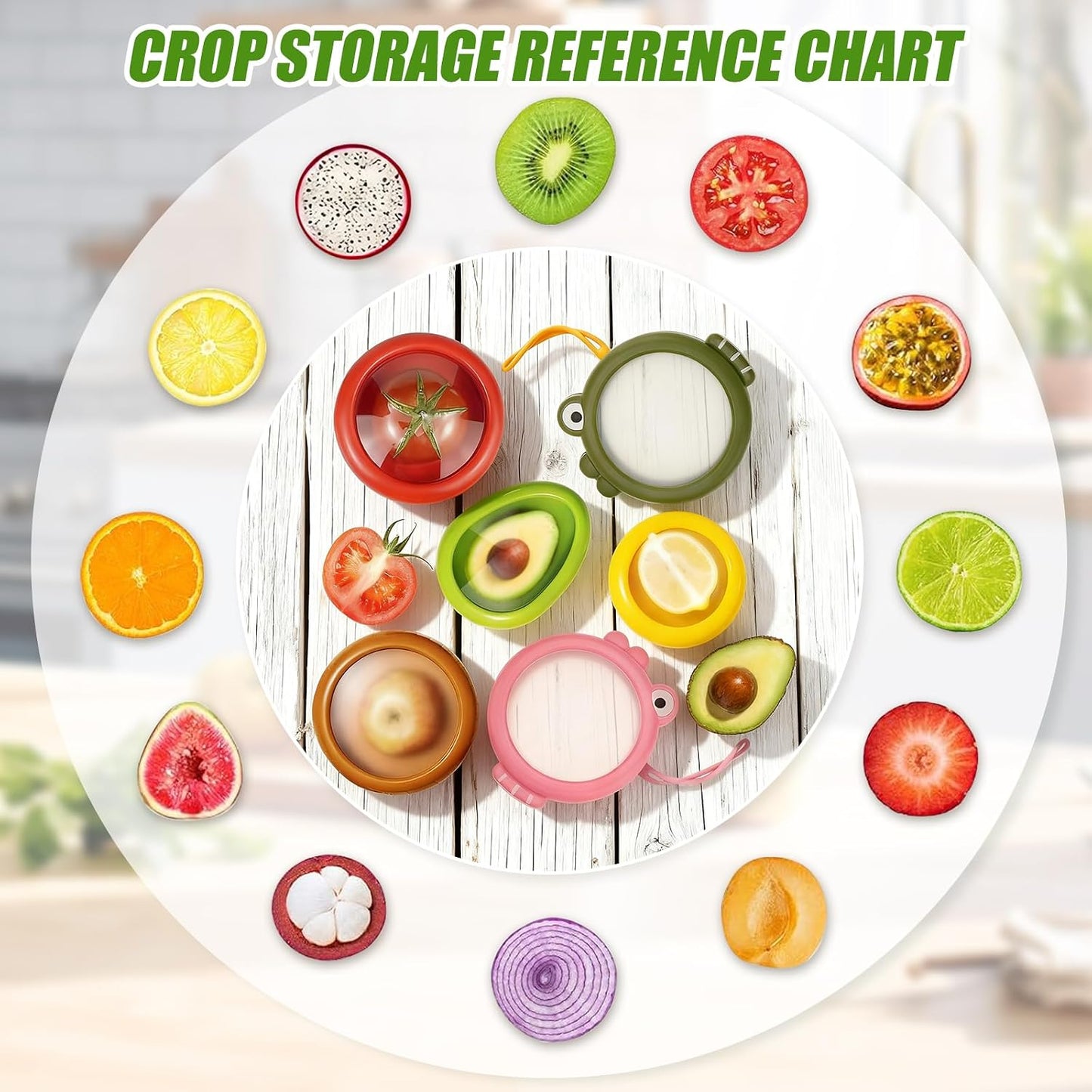 Set of 4 Fresh Food Containers, Fresh Pod, Reusable Silicone Storage Pods for Avocado, Onions, Tomatoes, Garlic – Anti-Oxidation for Fridge, Send Goods from Local Warehouse