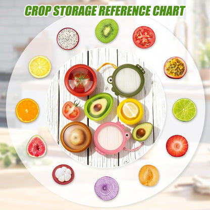 Set of 4 Fresh Food Containers, Fresh Pod, Reusable Silicone Storage Pods for Avocado, Onions, Tomatoes, Garlic – Anti-Oxidation for Fridge, Send Goods from Local Warehouse