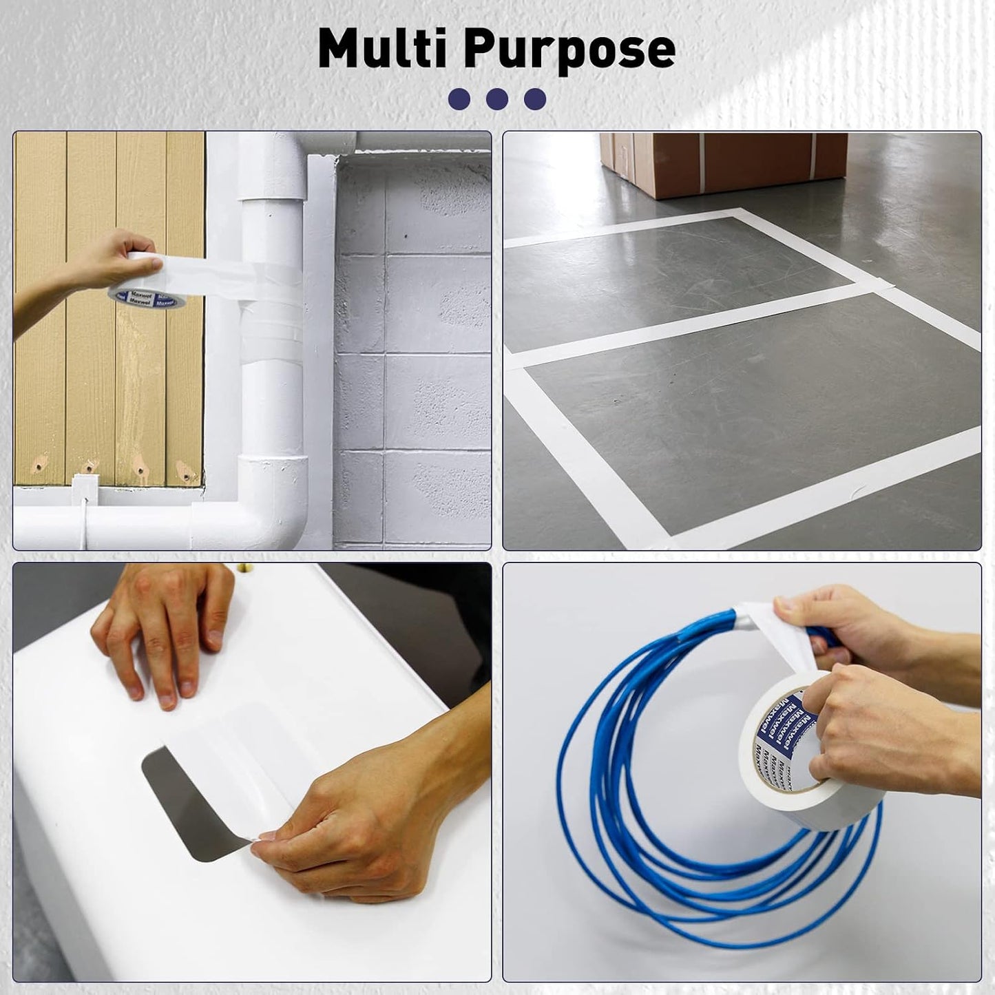 Duct Tape White Heavy Duty Waterproof Duct Tape for Home Repair | 1.88" 35 Yds No Residue, Strong Adhesive, Tearable for Multi Purpose Indoor Outdoor Use, Vehicle Repairs, DIY, Emergency Fix