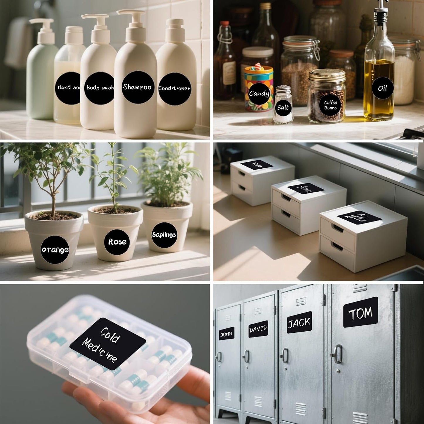 Chalkboard Labels 244 PCS, Waterproof Reusable Blackboard Stickers with 2 Chalk Marker, Erasable Handwritten Stickers or Food Containers, Mason Jars, Pantry, Bottles Storage Bins