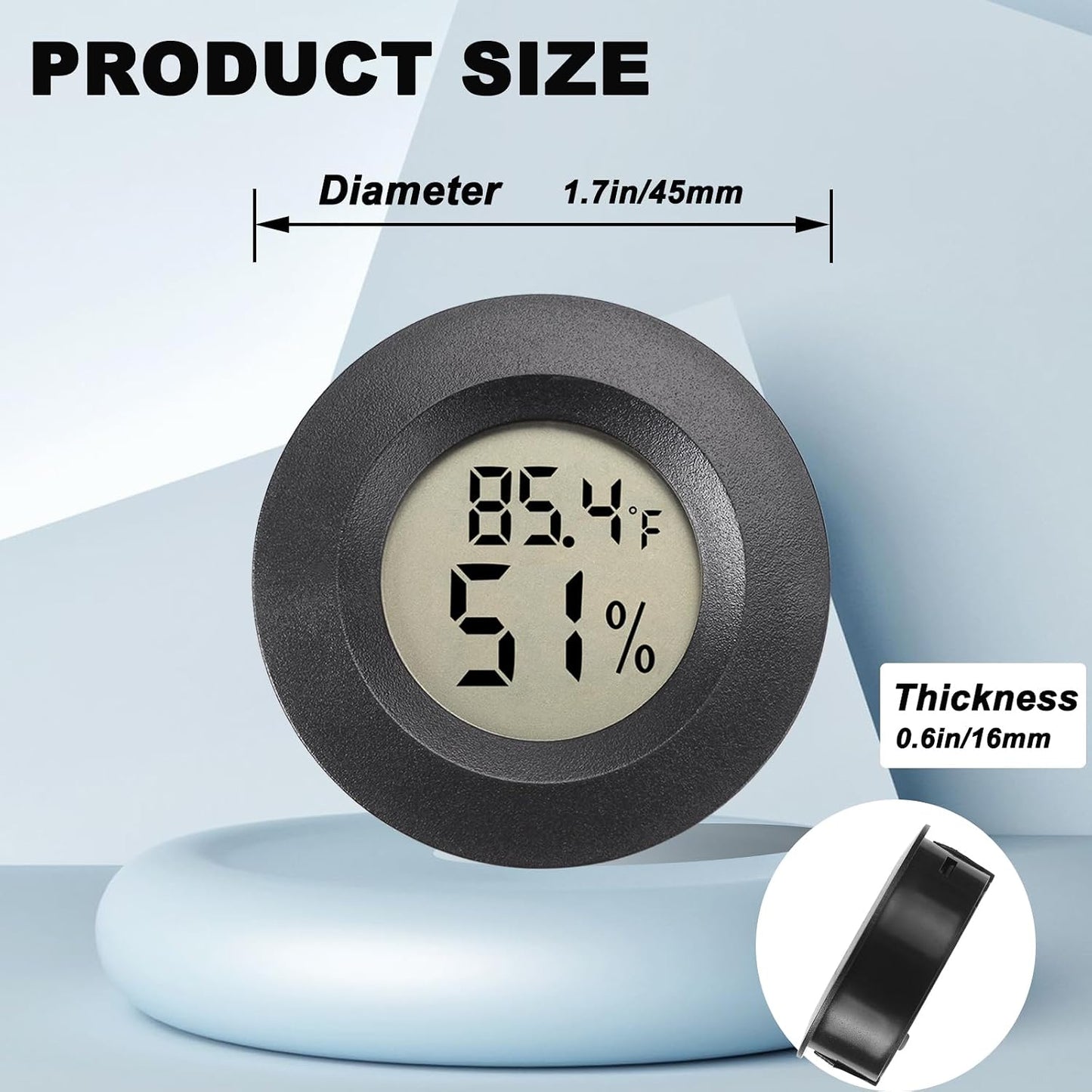 Hygrometer Thermometer Digital Humidity Meter 2 Pack | Mini Size,℉/℃ Conversion Indoor/Outdoor Humidity Monitor Reptile Thermometer For Greenhouse Garden Cellar