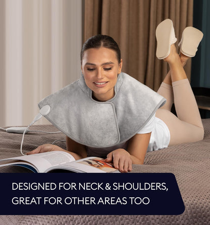 GENIANI Back Pain & Relaxation Gifts for Women – Electric Heating Pad for Back, Neck & Shoulders, Soft Microplush Electric Throw Heating Pad for Period Comfort, Fast Heating, Auto Shut Off, 12"x24"