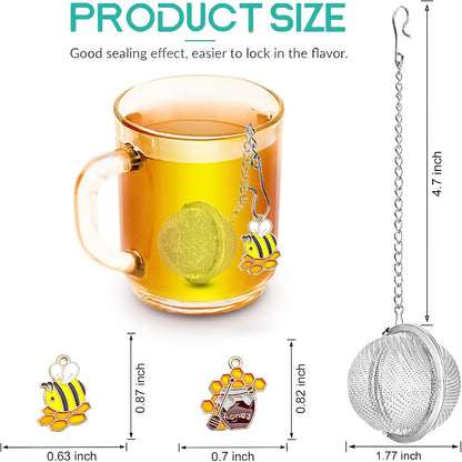 Tea Steeper for Loose Tea 2pcs NSTaygate Tea Infuser with Charm Handmade Cute Butterfly BFF Pendant, Tea Strainers for Loose Tea 304 Stainless Steel Tea Ball for Brew Tea