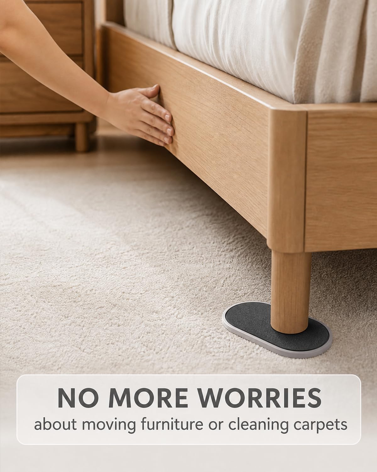 Furniture Sliders,16 PCS 9-1/2" Value Pack Large Oval Reusable Moving Pads for Carpet and Hardwood Floors, Heavy Duty Protector for Beds, Sofas, Dressers, Quickly and Easily Move