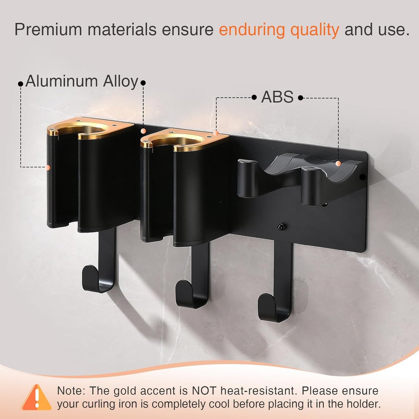 Hair Tool Organizer, Curling Iron Holder, Countertop/Wall Mount | Hair Brush & Spray Organizer, Hot Tools Holder for Vanity Bathroom, Under Sink/Adhesive/Screw Mount, Acrylic, Clear