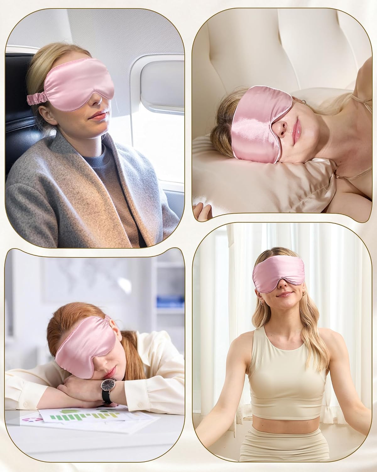 BeeVines 22 Momme Silk Sleep Mask, 3D Contoured Eye Masks for Women (Black) | Luxury 100% Pure Silk Eye Cover for Sleeping, 3D Contoured Eye Shade for Lash Extensions, Zero Eye Pressure & Blackout