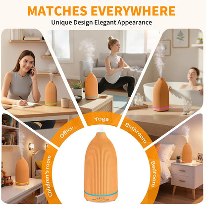 URPOWER 300mL Essential Oil Diffusers for Home Aromatherapy Diffuser | Up to 10 Hrs High/Low Mist Settings Quiet Diffuser Oil Machine Humidifiers Ideal for Bedrooms Living Rooms & Home Offices