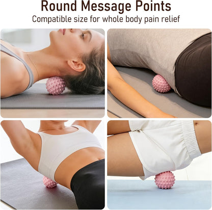 Massage Muscle Roller Stick & Ball Set 3 Pack- Deep Tissue Foot Body Massager with Trigger Point Therapy for Sore Myofascial Release Muscle Stress Relax Hand Arm Neck Feet Headache Blood Stimulation