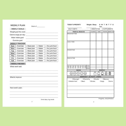 Kerixi Food and Exercise Journal for Tracking Meals, Nutrition, and Weight Loss