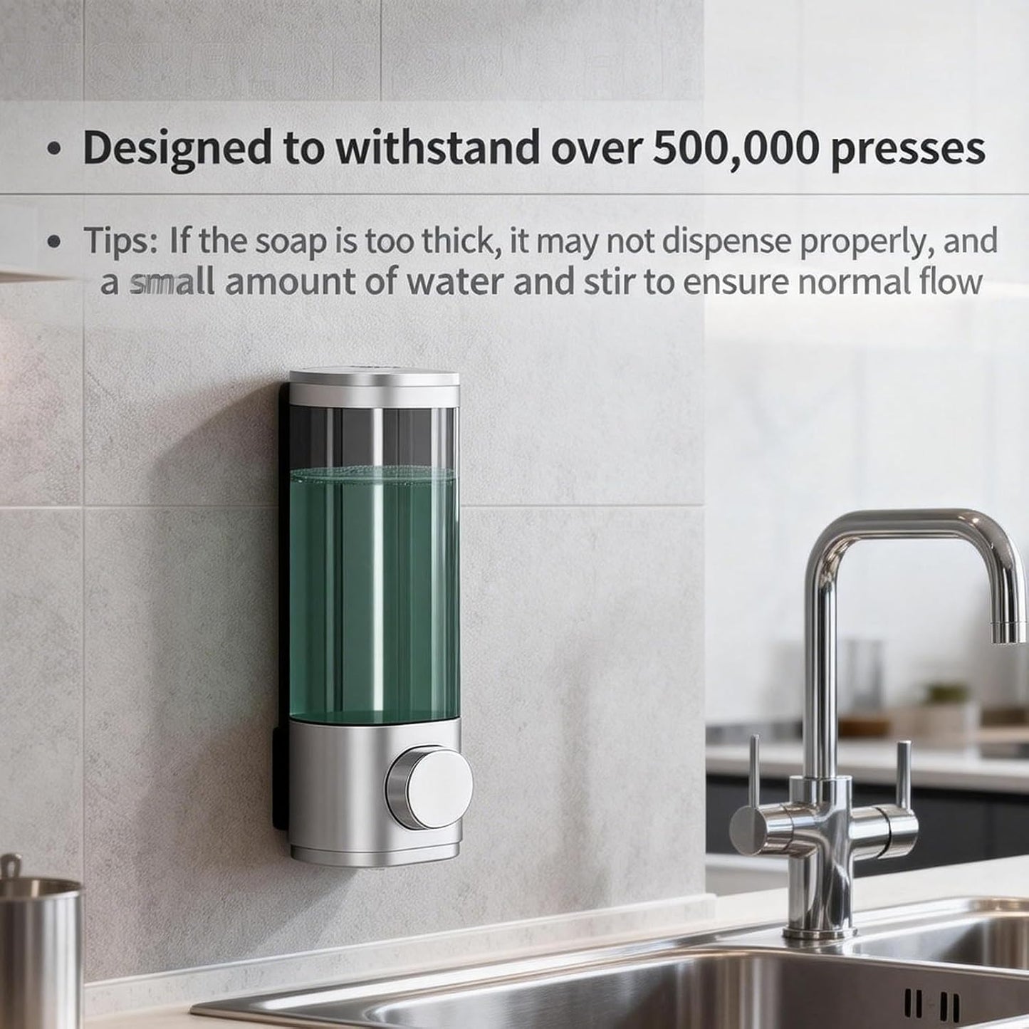 10oz/300ml Single Manual Wall Mounted Soap Dispenser, Black | Bathroom Shampoo and Conditioner Dispenser, Clear Plastic Refillable Liquid Lotion Pump Dispenser and Organizer