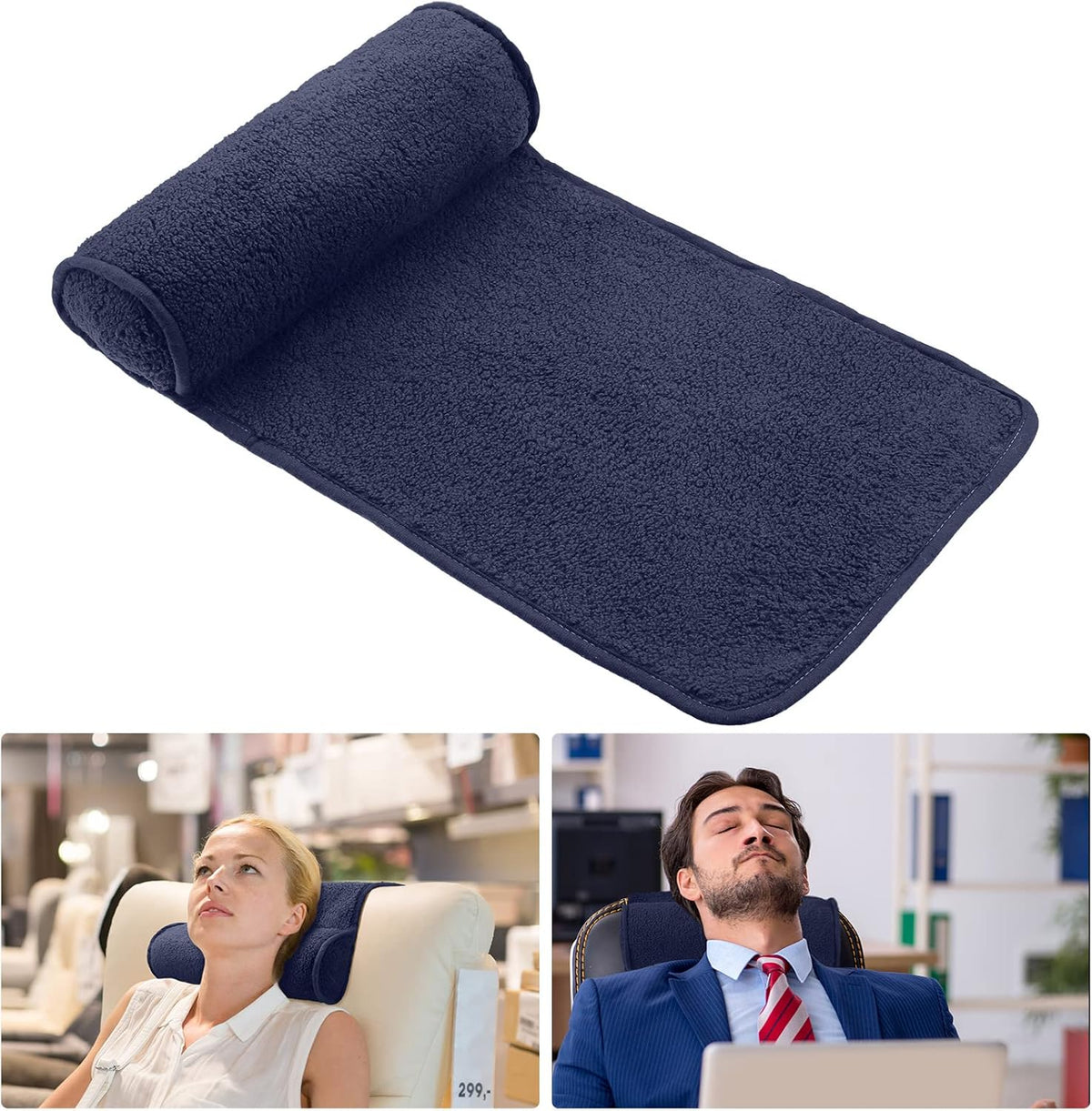 Weysat Head Neck Pillow for Recliner Chair Head Rest Roll, Gray