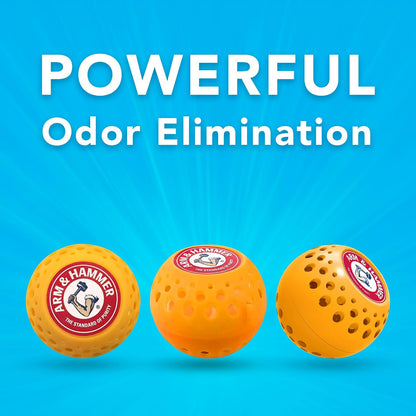 Arm & Hammer OdorBusterz® Odor Eliminator Balls, Clean Burst, 3 Count – Baking Soda Odor Control for Closets, Drawers, Hampers & Small Spaces