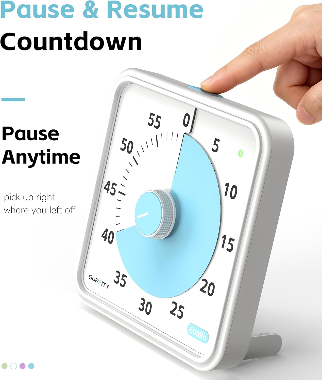 8-Inch Large Visual Timer for Kids 60-Minute Classroom Timer Magnetic | Countdown Timer with Pause Kickstands, Time Management Tool ADHD Timer Home School Kitchen and Office