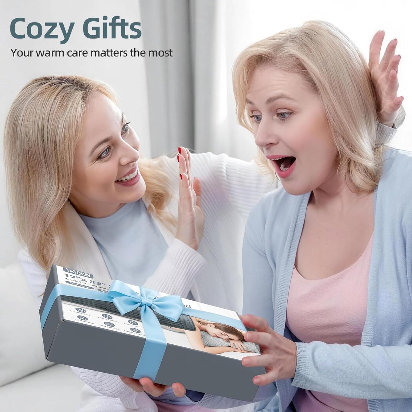 17"x33" Heating Pad XXXL for Back Pain, Extra Large Heated Pad for Neck/Shoulders/Legs/Knees/Feet/Cramps, Birthday Fathers Mothers Day Gifts for Mom Dad Women Men Grandma Her, 6 Heat Settings Auto-Off