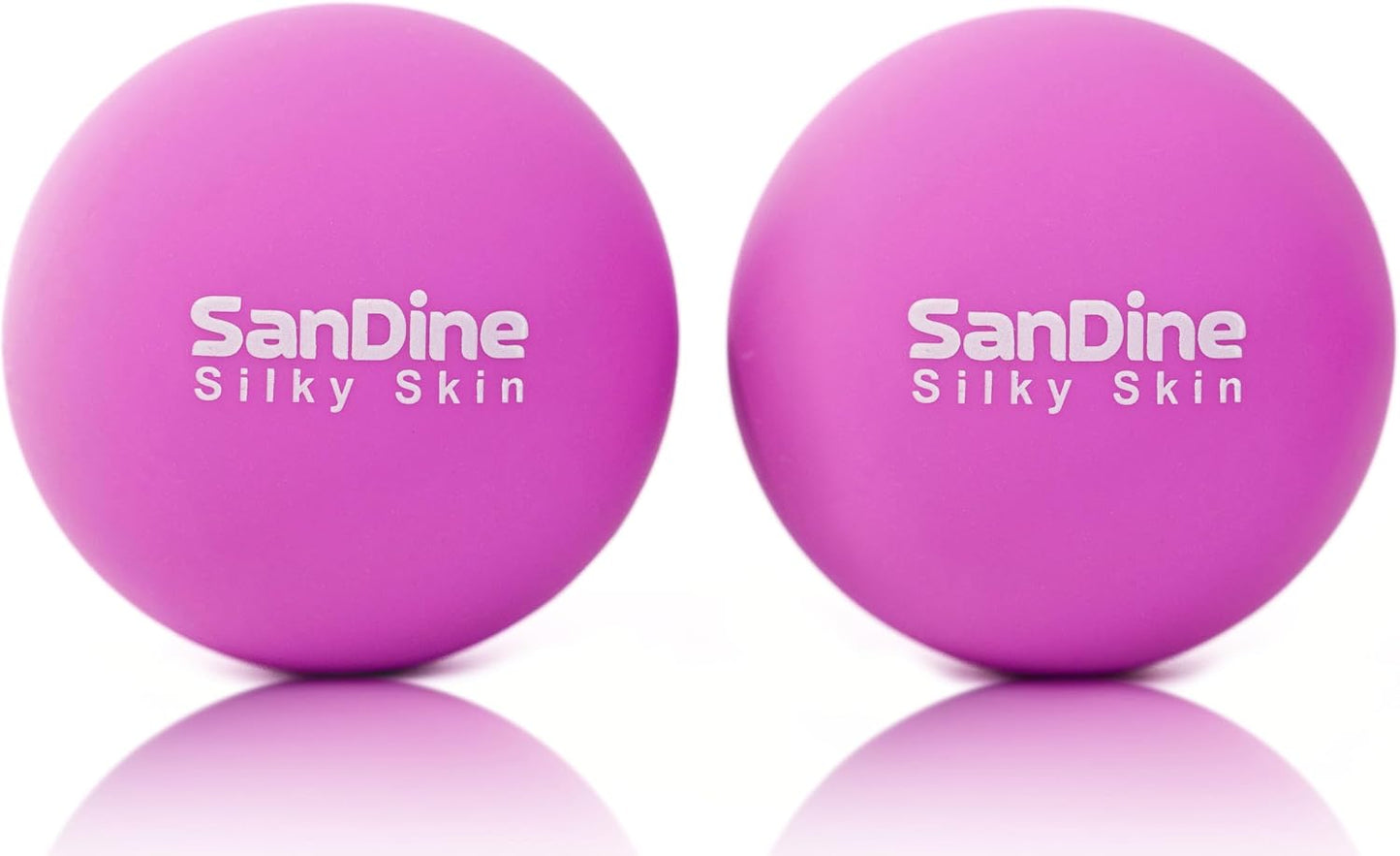 Lacrosse Massage Balls for Deep Tissue Massage - Release Tension Relieve Muscle Soreness Improve Flexibility - Ideal for Myofascial Release Trigger Point Therapy - 2Pack Yoga Balls by Sandine (Red)