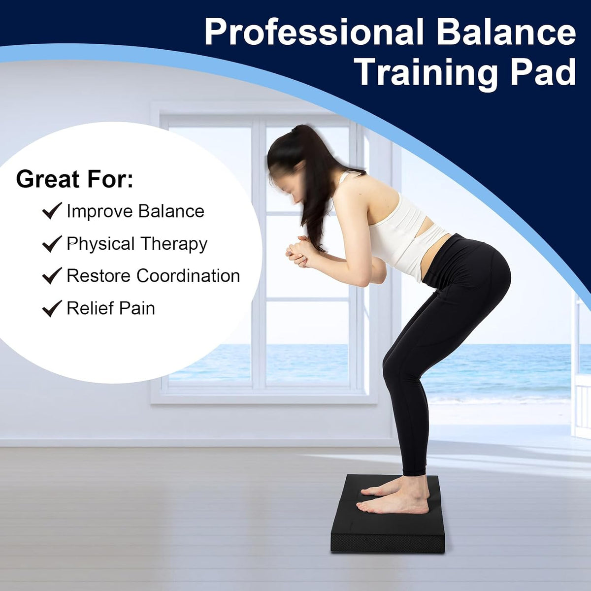 StrongTek Foam Balance Pad, High-Density TPE, 15.8 x 13 x 2 in, Non-Slip