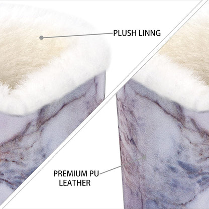 Plush Lined Eyeglasses Holder, PU Leather Glasses Stand Case