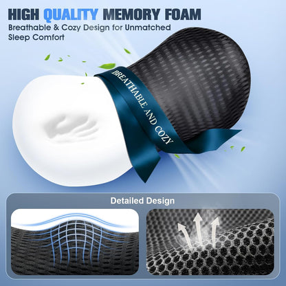 Lumbar Support Pillow,Ergonomic Memory Foam Lumbar Pillow for Chairs Black