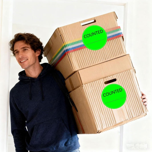Counted Stickers 2 Inch Counted Inventory Control Labels 500 Pcs Counted Shipping Labels Round Circle Counted Stickers for Round Adhesive Writable Inventory Control Shipping and Inventory (Green)