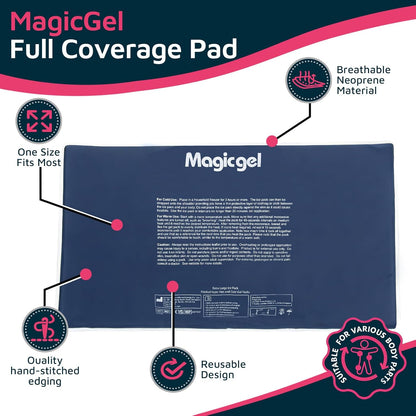 Extra Large & Reusable Ice Pack (15 x 23.5 inches, XL) for Maximum Back and Full Body Pain Relief from Injuries, Swelling, Bruises, Sprains | Ice Blanket for Sleeping & Physical Therapy | By Magic Gel