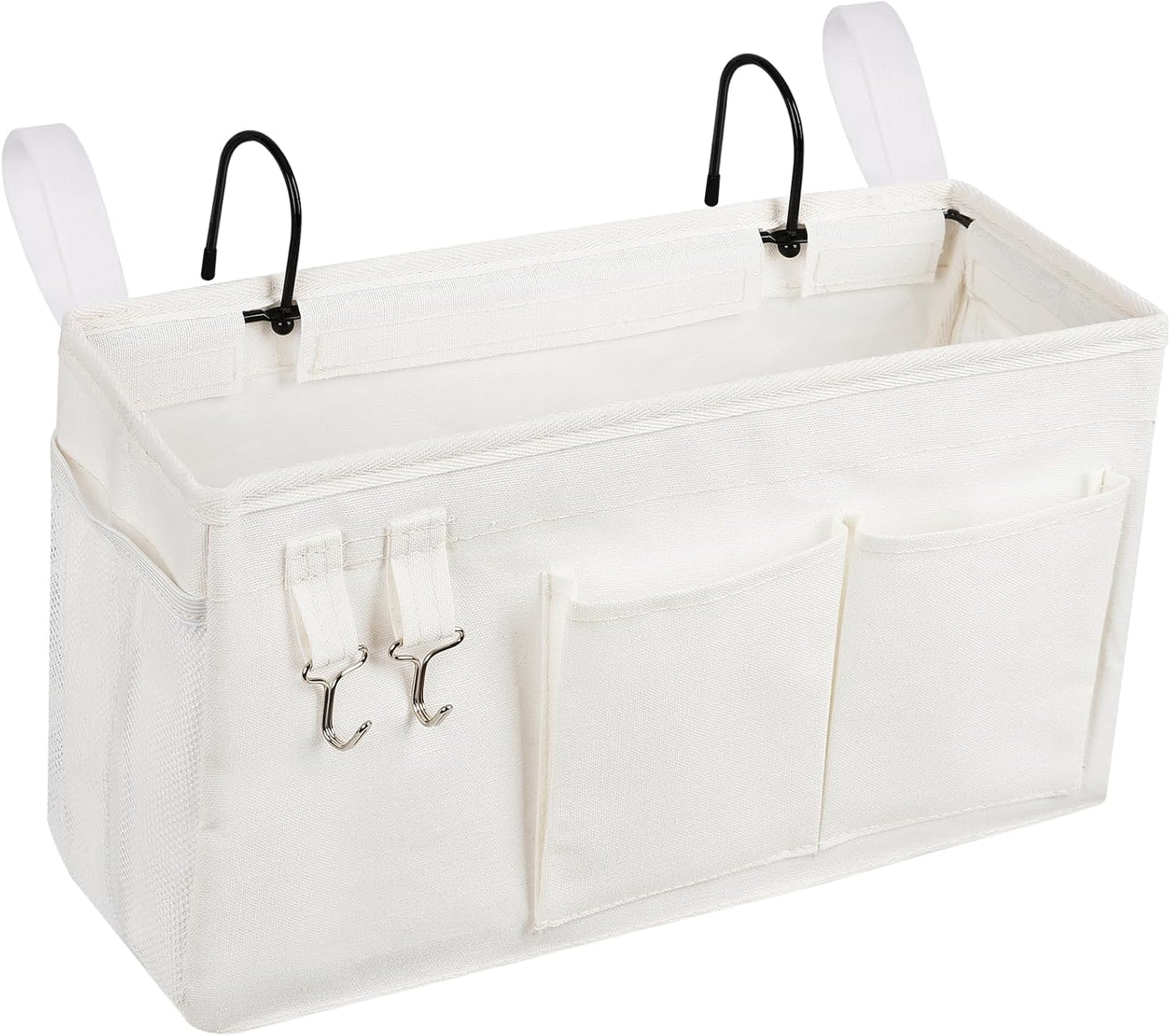 Bedside Caddy, Bedside Storage Bag Hanging Organizer for Bunk Dorm Bed Rail | Bed Caddy with Hooks, Top Bunks and Dorm Essentials for Water, Tissues, Tablets, Books, Phones, Remotes and Other Necessories