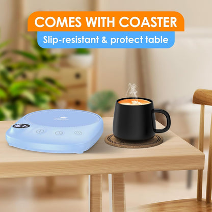 Coffee Mug Warmer - Fastest Heating & Highest Temperature, Coffee Cup Warmer for Desk Auto Shut Off, 4 Temp Settings & 1-12H Timer, Smart Electric Beverage Warmer for Coffee, Tea (Black)