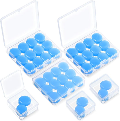 Frienda 21 Pairs Silicone Ear Plugs for Sleeping,Blue, Orange, Rose Red