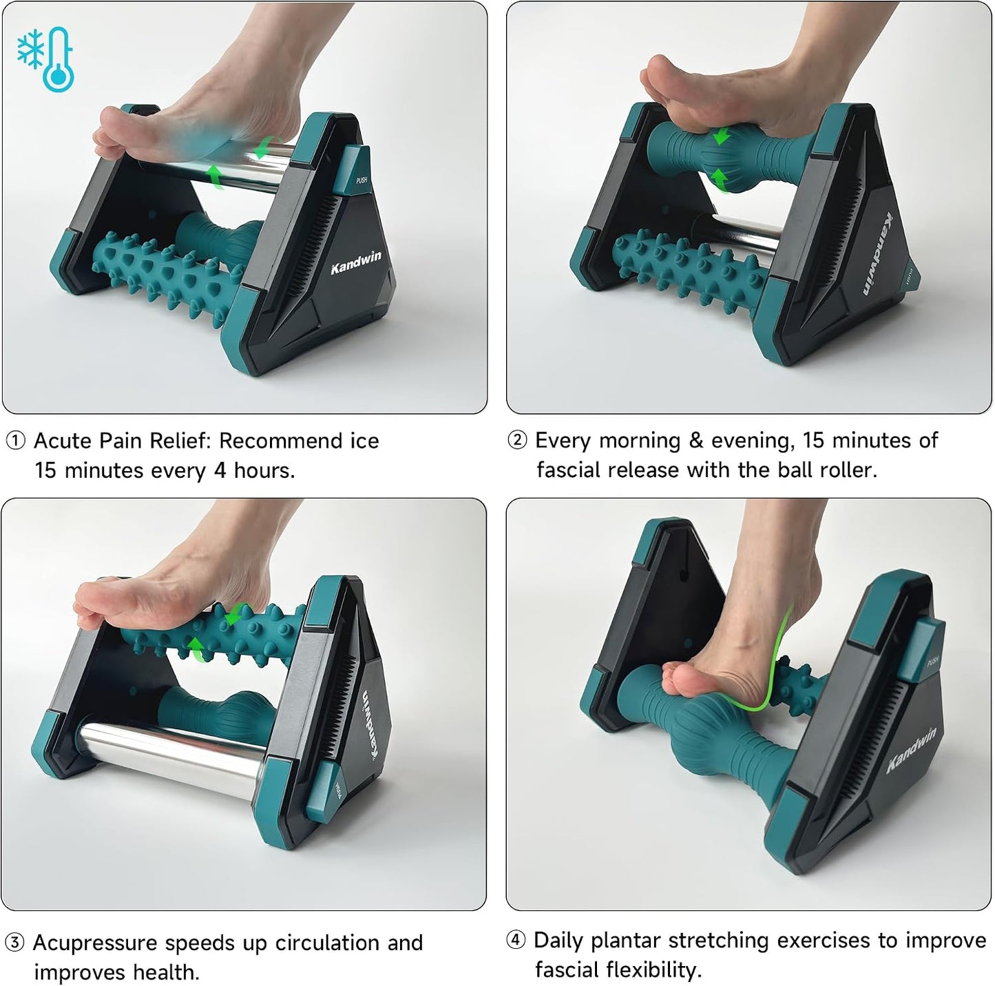 Icing Foot Roller Massager for Plantar Fasciitis Relief, Cold Therapy Massage Tool for Heel Arch Pain & Sore Tired Feet, Runners, Athletes, Standing Workers, Home Office Gym Use, Grey