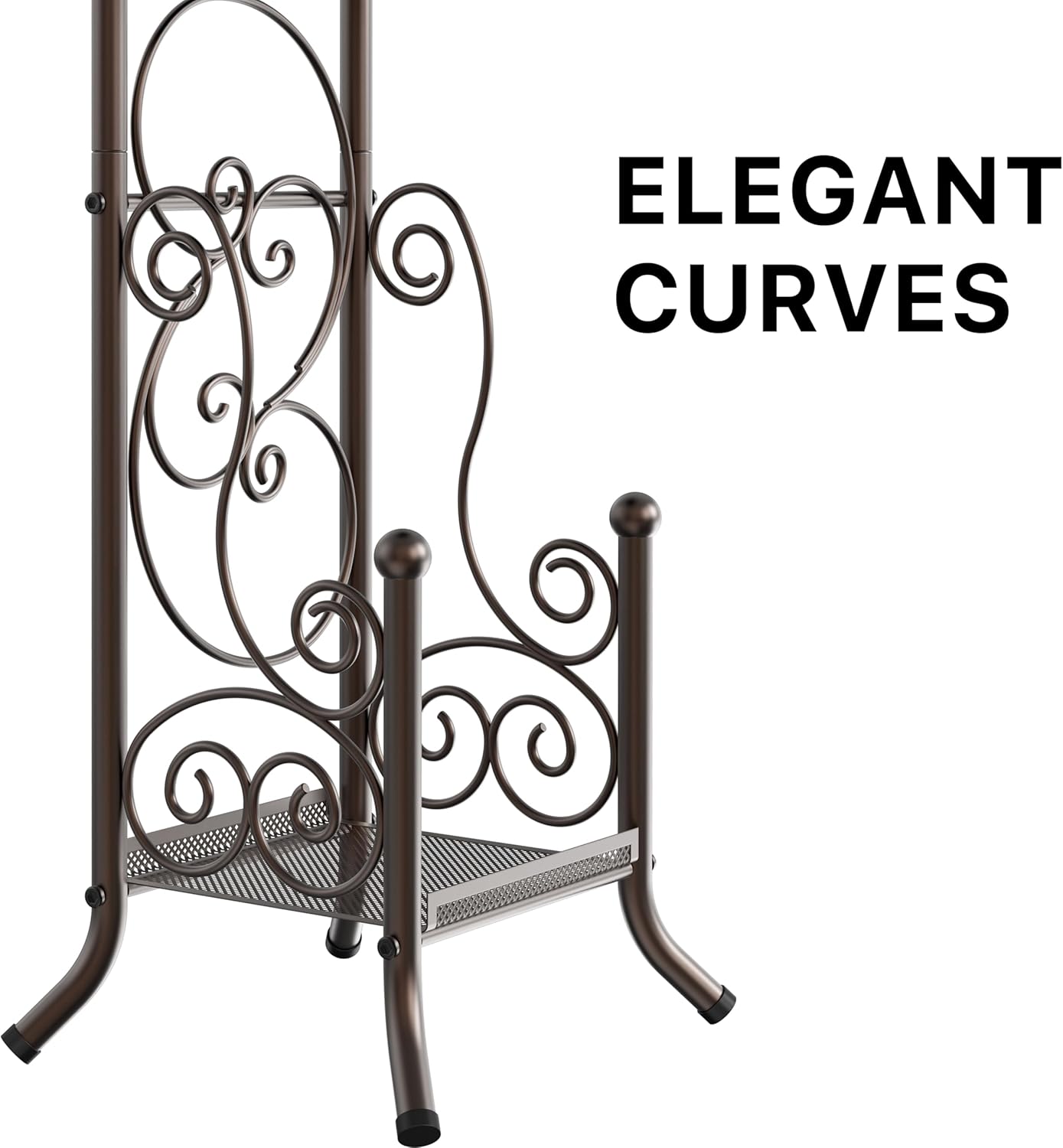 Simple Houseware English Style Toilet Paper Stand Holder w/Woodtop, Bronze | 4 Paper Rolls, 8.5" x 8.75" x 29.2"