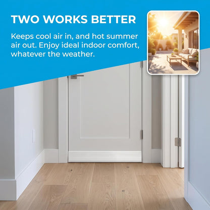 Suptikes 2 Pack Door Draft Stopper，Door Sweep for Exterior & Interior Doors,Door Bottom Seal Dust and Noise Insulation Weather Stripping Draft Guard Insulator, 2" W x 39" L,White