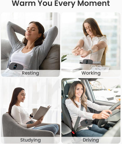 iDOO Portable Heating Pad for Period Cramps, FSA Eligible Item, Gifts for Women Girlfriend Mom Wife, Back Belly Heat Pad for Menstrual Pain Relief, with 3 Heat Levels 3 Massage | Back & Belly Wrap for Menstrual Cramps, 3 Heat Levels 3 Massage, FSA