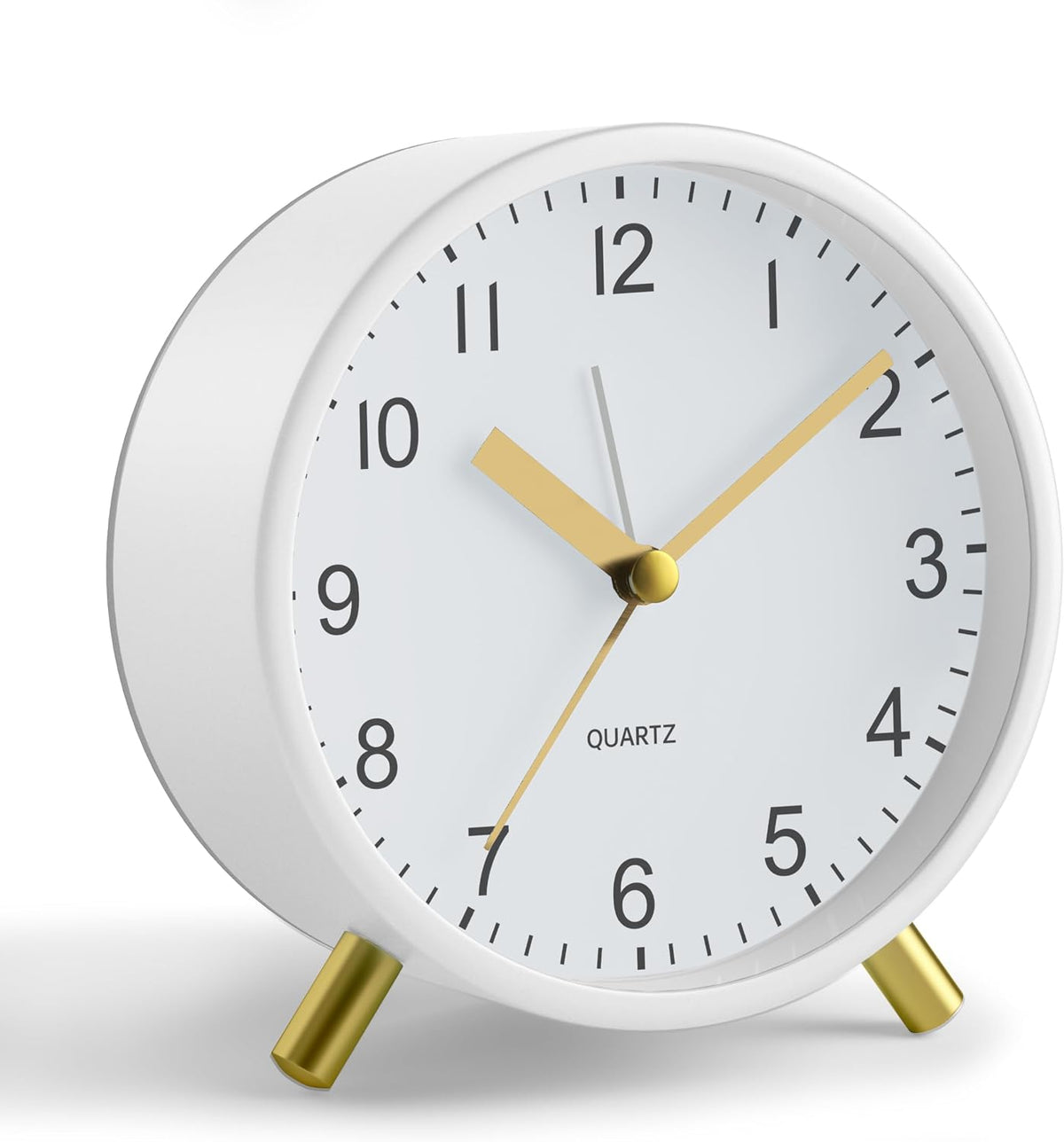 JALL Analog Alarm Clock, 4 inch Super Silent Non Ticking Small Clock with Night Light, Battery Operated, Simple Design, Old Fashioned Style Ideal Decor, for Bedroom, Bedside, Desk, Adult, Gift, Green
