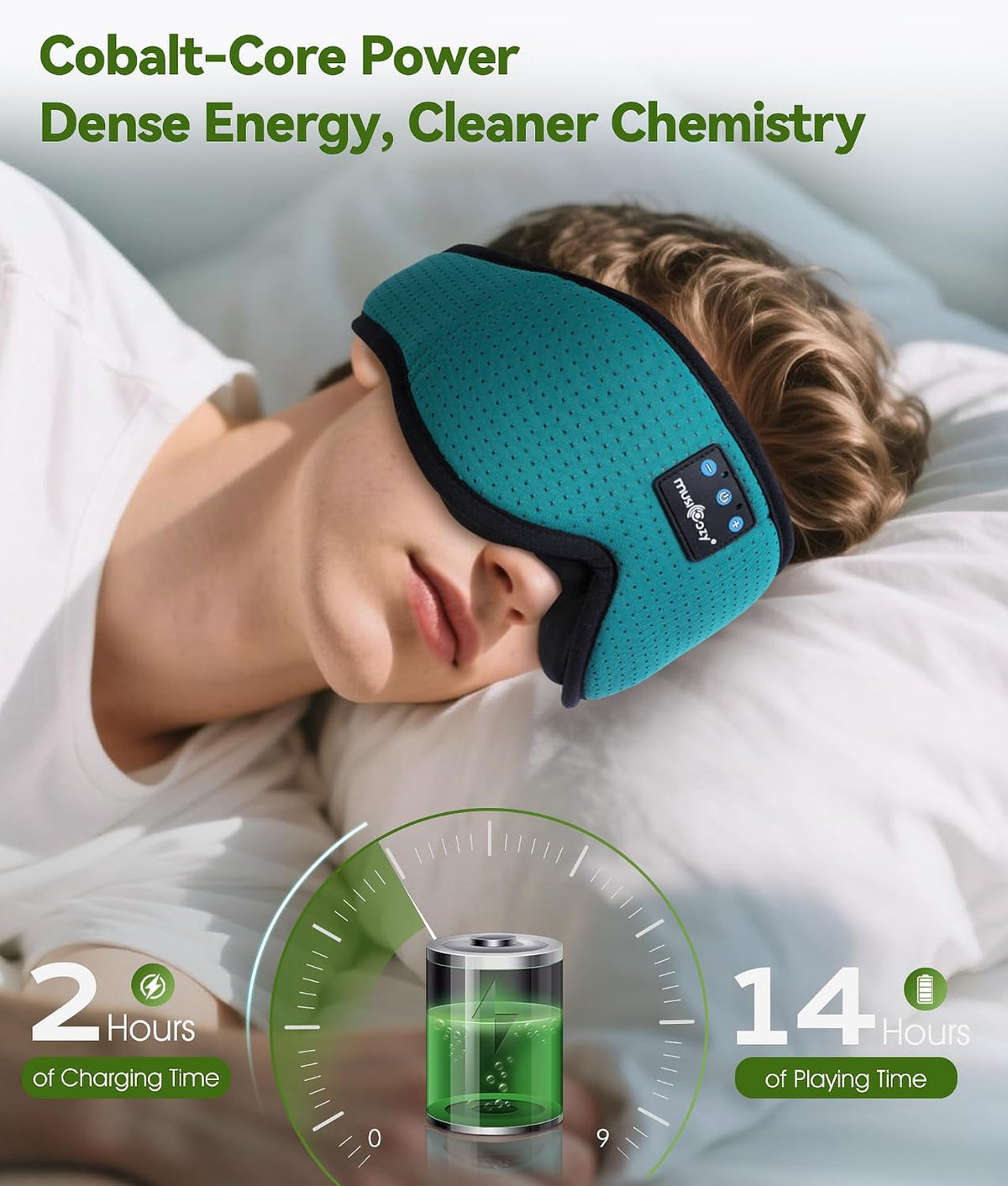 MUSICOZY 3D Sleep Headphones Bluetooth 5.4 Sleep Mask with HD Speakers