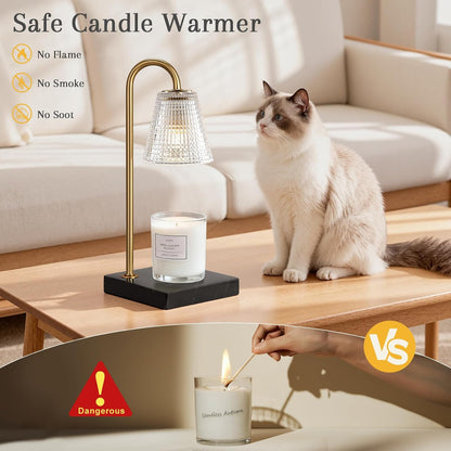 Hong-in Candle Warmer Lamp with Timer, House Warming Gifts New Home Decor | Dimmable & Adjustable Height, Electric Wax Warmer for Scented Wax Jar Candles,Gifts for Women Mom Sister
